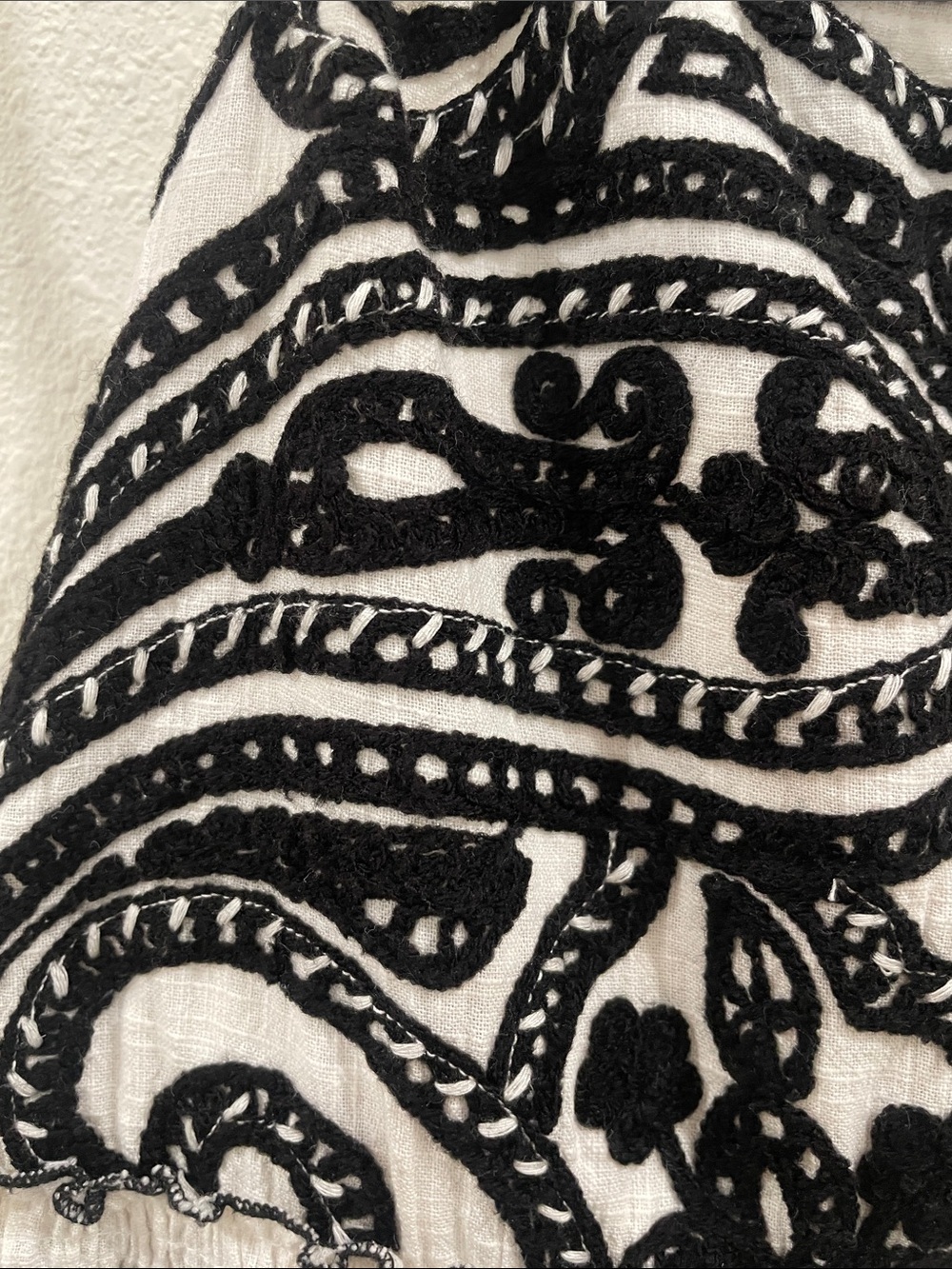Sézane Anaka Dress Black & Cream Embroidered Print Tiered Maxi Dress 36 - Picture 8 of 14